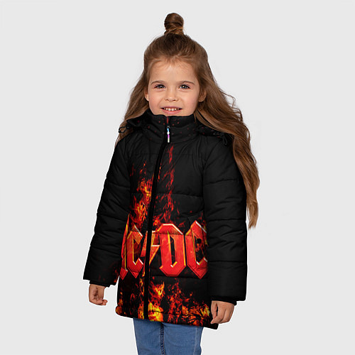Зимняя куртка для девочки AC/DC Flame / 3D-Черный – фото 3