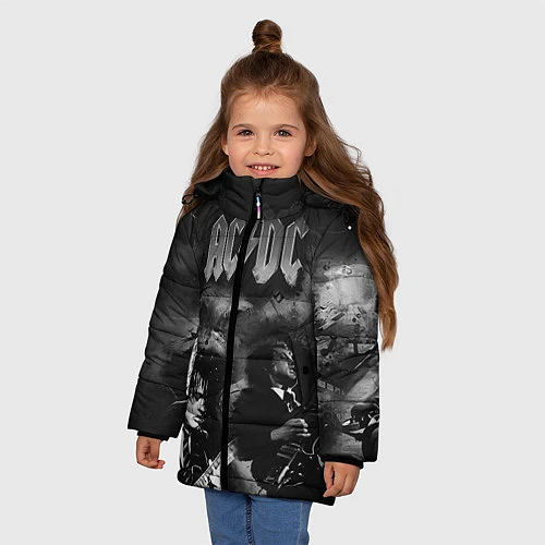 Зимняя куртка для девочки AC/DC / 3D-Черный – фото 3