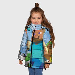 Куртка зимняя для девочки Minecraft World, цвет: 3D-красный — фото 2