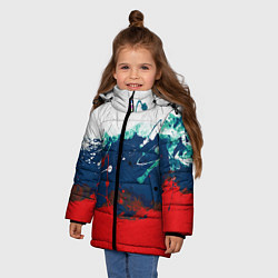 Куртка зимняя для девочки Триколор РФ, цвет: 3D-черный — фото 2