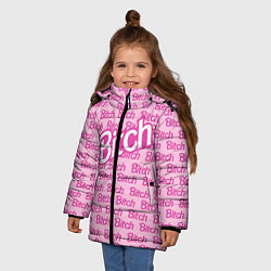 Куртка зимняя для девочки Bitch Barbie, цвет: 3D-черный — фото 2