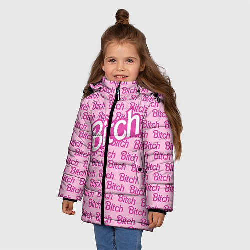Зимняя куртка для девочки Bitch Barbie / 3D-Черный – фото 3