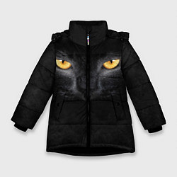 Куртка зимняя для девочки Черная кошка, цвет: 3D-черный