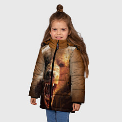 Куртка зимняя для девочки Рык медведя, цвет: 3D-черный — фото 2