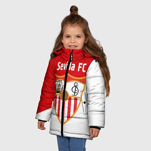 Зимняя куртка для девочки Sevilla FC / 3D-Черный – фото 3