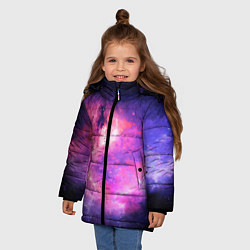 Куртка зимняя для девочки Космос, цвет: 3D-красный — фото 2