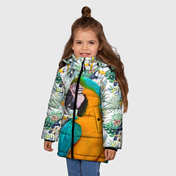 Куртка зимняя для девочки Летний попугай, цвет: 3D-красный — фото 2