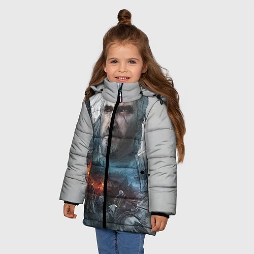 Зимняя куртка для девочки Witcher / 3D-Черный – фото 3