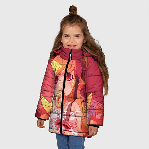 Зимняя куртка для девочки Ошино Шинобу / 3D-Черный – фото 3