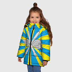 Куртка зимняя для девочки Флаг ВВС, цвет: 3D-черный — фото 2