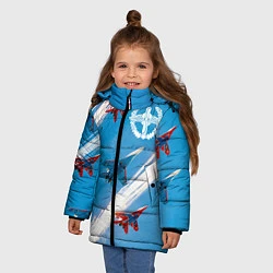 Куртка зимняя для девочки Самолеты ВВС, цвет: 3D-черный — фото 2
