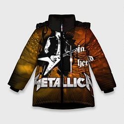 Куртка зимняя для девочки Metallica: James Hetfield, цвет: 3D-черный
