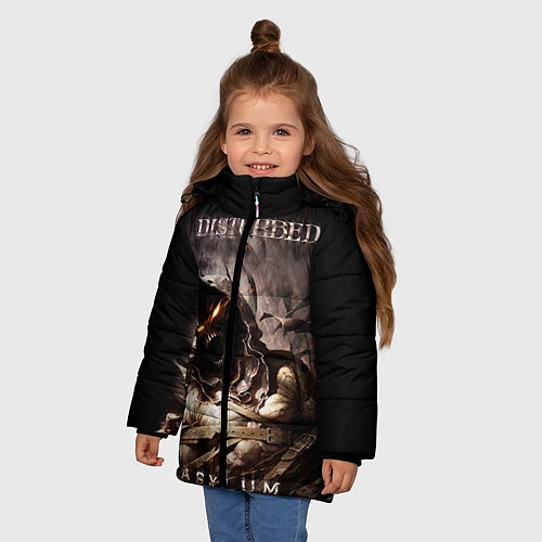Зимняя куртка для девочки Disturbed / 3D-Черный – фото 3
