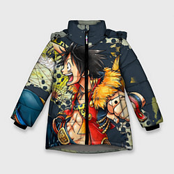 Куртка зимняя для девочки One Piece, цвет: 3D-светло-серый