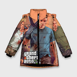 Куртка зимняя для девочки GTA 5: Gangsta, цвет: 3D-черный