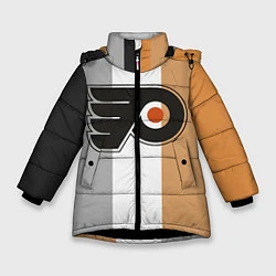 Куртка зимняя для девочки Philadelphia Flyers, цвет: 3D-черный
