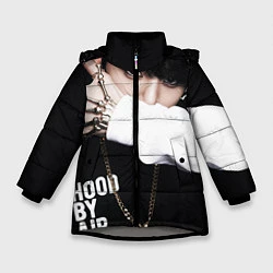 Куртка зимняя для девочки BTS: Hood by air, цвет: 3D-светло-серый