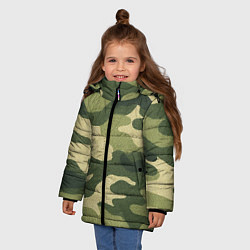 Куртка зимняя для девочки Хаки, цвет: 3D-черный — фото 2