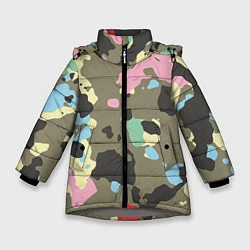 Куртка зимняя для девочки Камуфляж: микс цветов, цвет: 3D-светло-серый