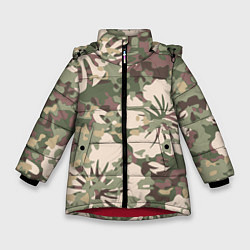 Куртка зимняя для девочки Камуфляж, цвет: 3D-красный