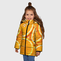Куртка зимняя для девочки Апельсин, цвет: 3D-черный — фото 2