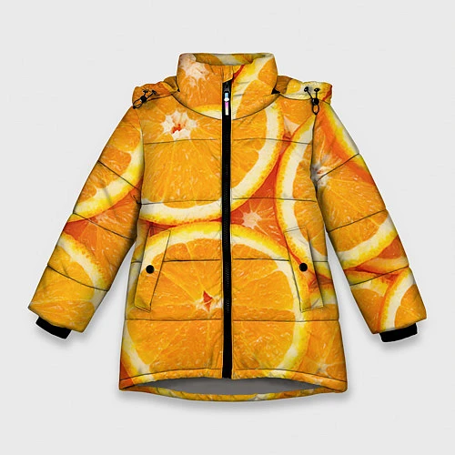 Зимняя куртка для девочки Апельсин / 3D-Светло-серый – фото 1