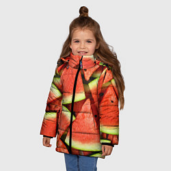 Куртка зимняя для девочки Дольки арбуза, цвет: 3D-светло-серый — фото 2