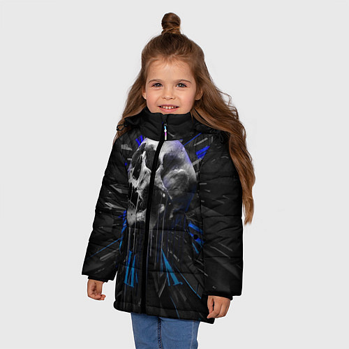 Зимняя куртка для девочки Череп / 3D-Черный – фото 3