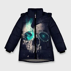 Куртка зимняя для девочки Skull eyes, цвет: 3D-светло-серый
