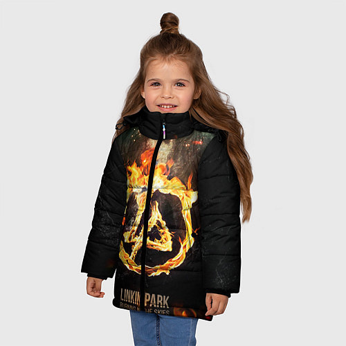 Зимняя куртка для девочки Linkin Park: Burning the skies / 3D-Черный – фото 3