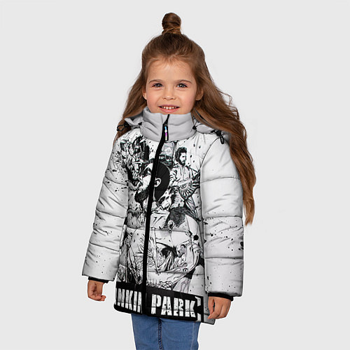 Зимняя куртка для девочки Linkin Park / 3D-Черный – фото 3