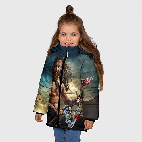 Зимняя куртка для девочки Ролло / 3D-Черный – фото 3