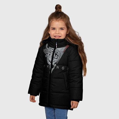 Зимняя куртка для девочки Vikings Emblem / 3D-Черный – фото 3