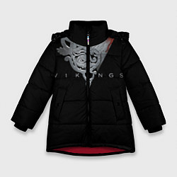 Куртка зимняя для девочки Vikings Emblem, цвет: 3D-красный