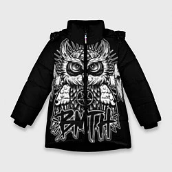 Куртка зимняя для девочки BMTH Owl, цвет: 3D-черный