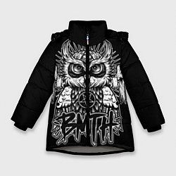 Куртка зимняя для девочки BMTH Owl, цвет: 3D-светло-серый