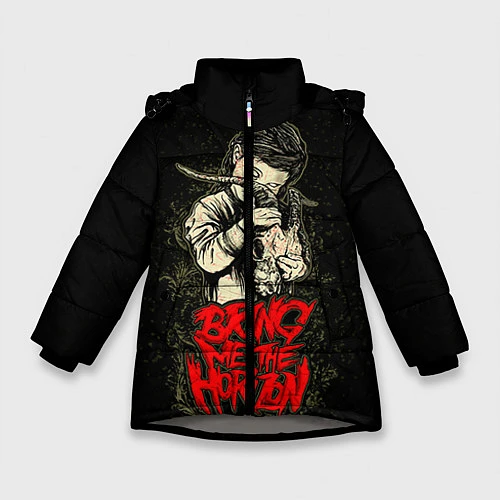 Зимняя куртка для девочки Bring Me The Horizon / 3D-Светло-серый – фото 1