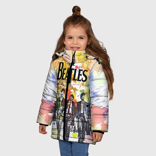 Зимняя куртка для девочки The Beatles: Colour Spray / 3D-Черный – фото 3