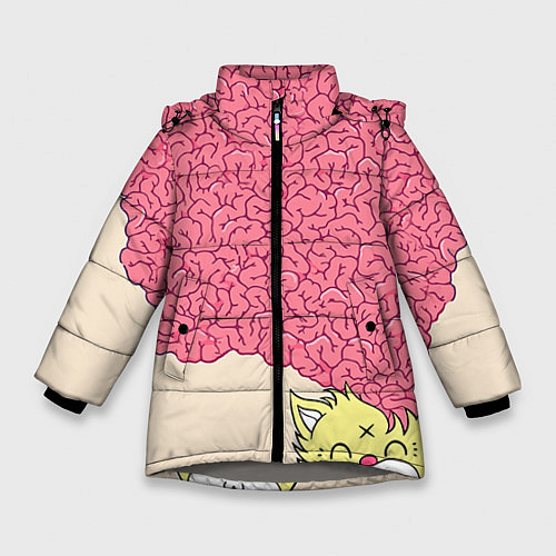 Зимняя куртка для девочки Drop Dead: Pink Brains / 3D-Светло-серый – фото 1