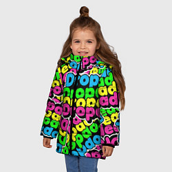 Куртка зимняя для девочки Drop Dead: Acid Pattern, цвет: 3D-светло-серый — фото 2