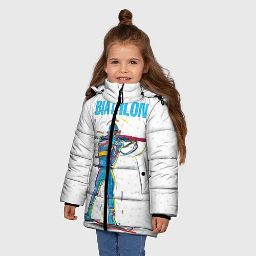 Зимняя куртка для девочки Биатлон / 3D-Черный – фото 3