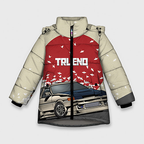 Зимняя куртка для девочки Toyota Trueno ae86 / 3D-Светло-серый – фото 1