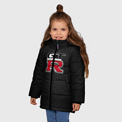 Куртка зимняя для девочки Nissan GTR, цвет: 3D-светло-серый — фото 2