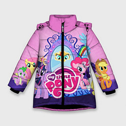 Куртка зимняя для девочки My Little Pony, цвет: 3D-черный