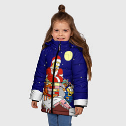 Куртка зимняя для девочки Новый год у Симпоснов, цвет: 3D-светло-серый — фото 2
