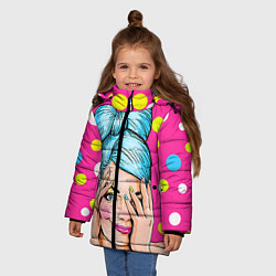 Куртка зимняя для девочки POP ART, цвет: 3D-черный — фото 2