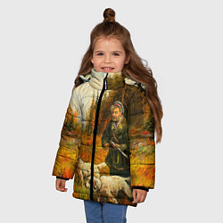 Куртка зимняя для девочки Охота на утку, цвет: 3D-светло-серый — фото 2