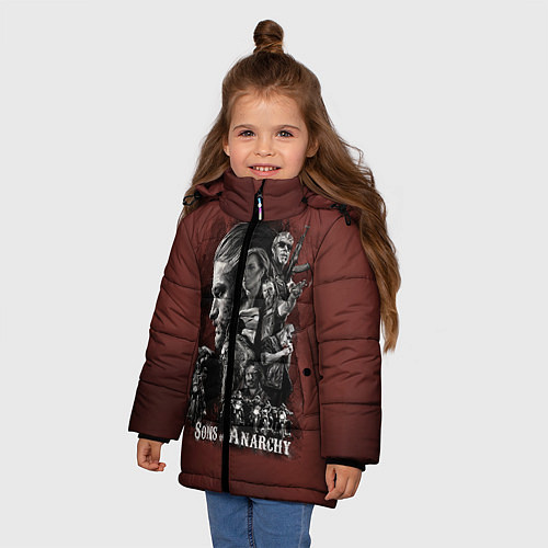 Зимняя куртка для девочки Sons Of Anarchy / 3D-Черный – фото 3