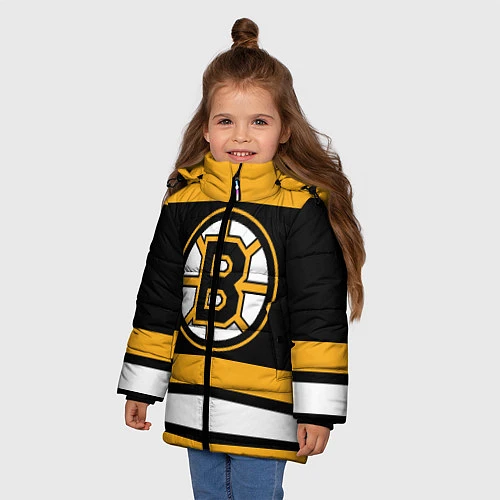 Зимняя куртка для девочки Boston Bruins / 3D-Черный – фото 3