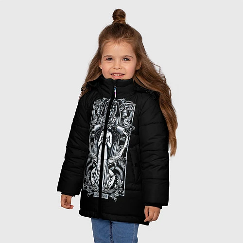Зимняя куртка для девочки Водолей / 3D-Черный – фото 3